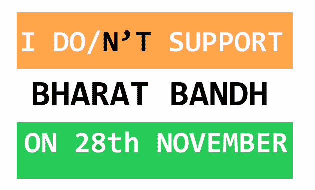 support modi on Bharat bandh