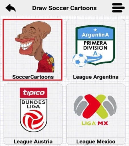 Draw football caricature Android application